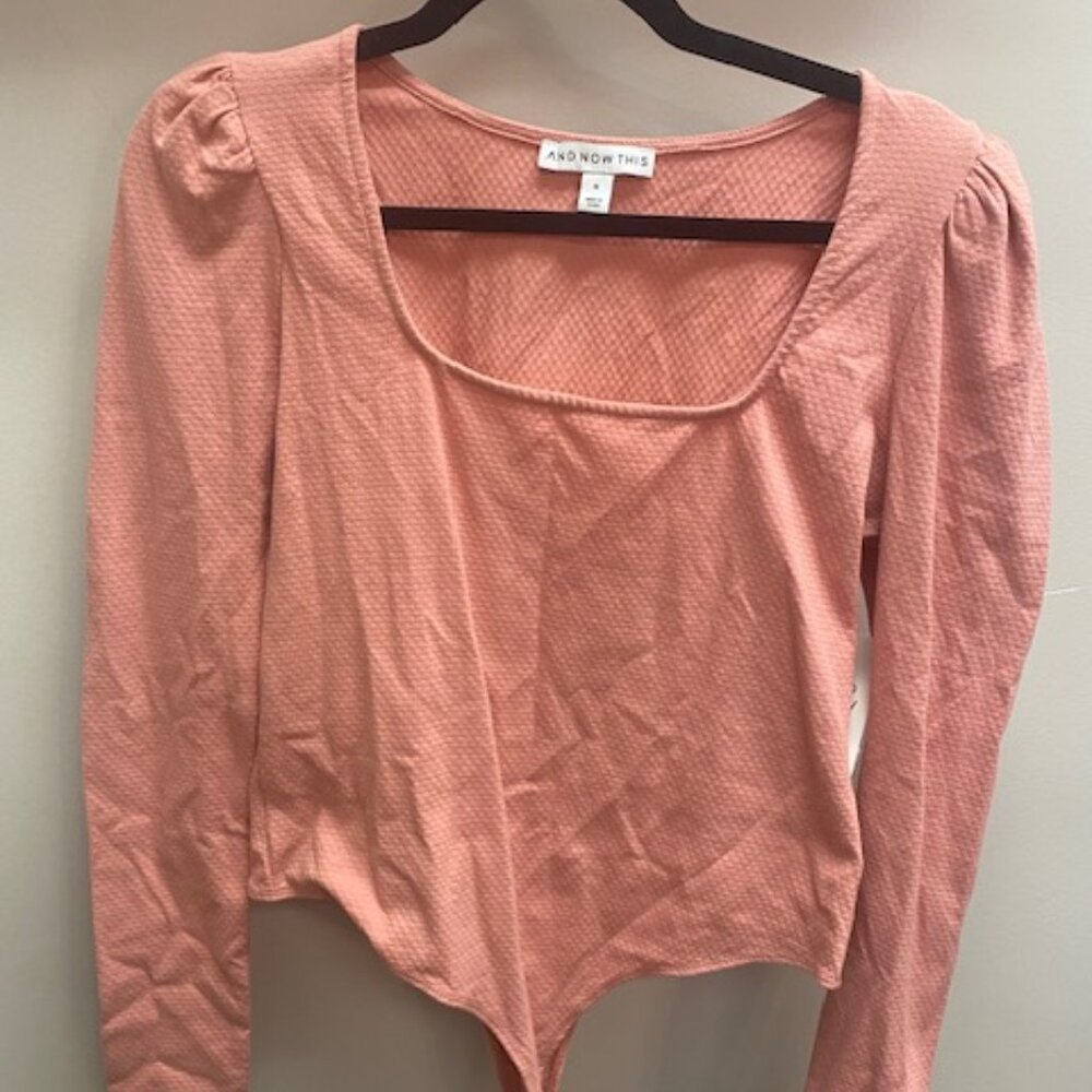 Macy's: Apricot/Peachy Long Sleeve Bodysuit